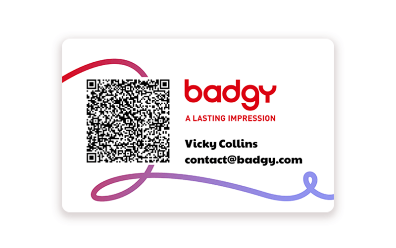 Business card with QR - Visual of a Badgy vCard