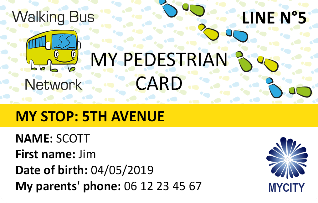 Bus card - Walking Bus Network